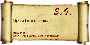 Spielman Irma névjegykártya